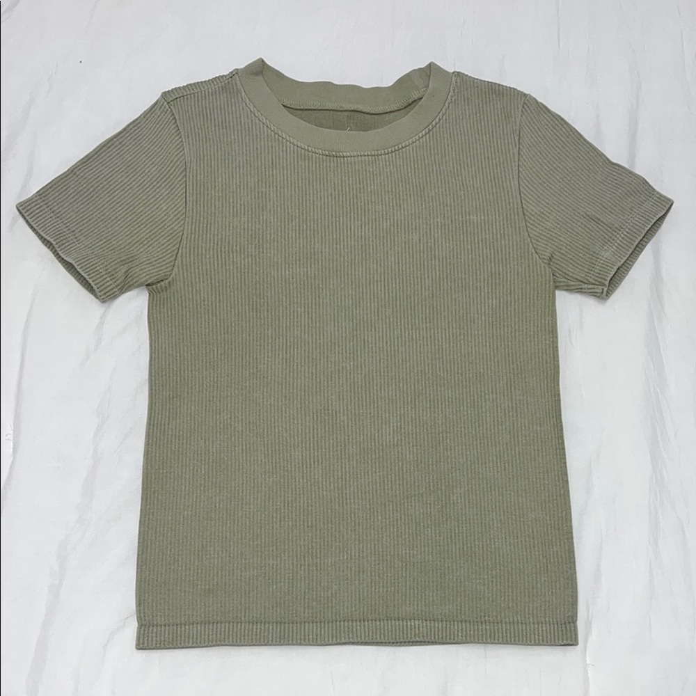Pink Rose Green Short Sleeve Tee